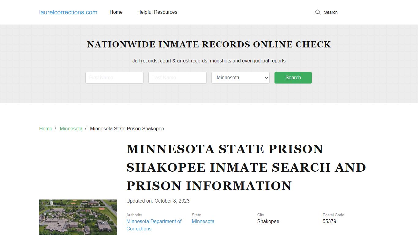 Minnesota State Prison Shakopee Inmate Search, Visitation, Contacts