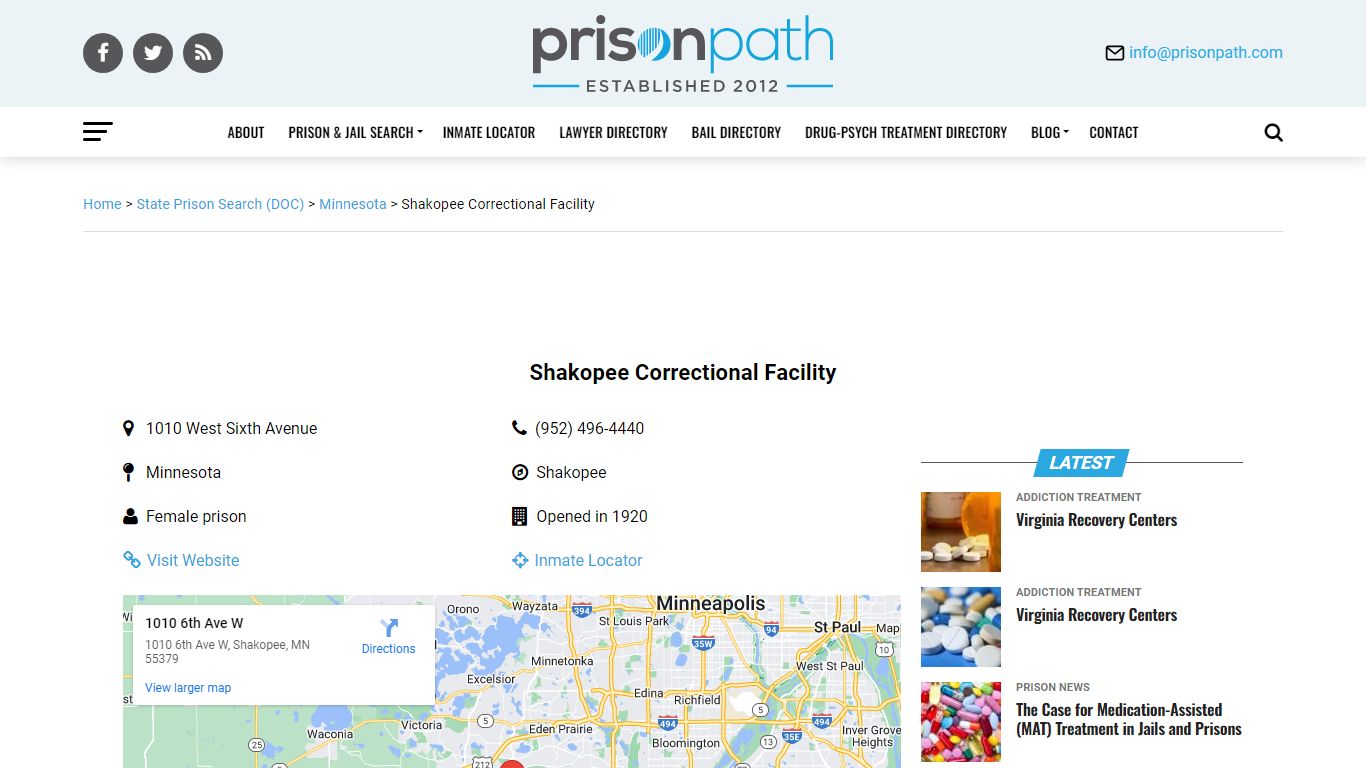 Shakopee Correctional Facility - Prison Inmate Search & Locator ...